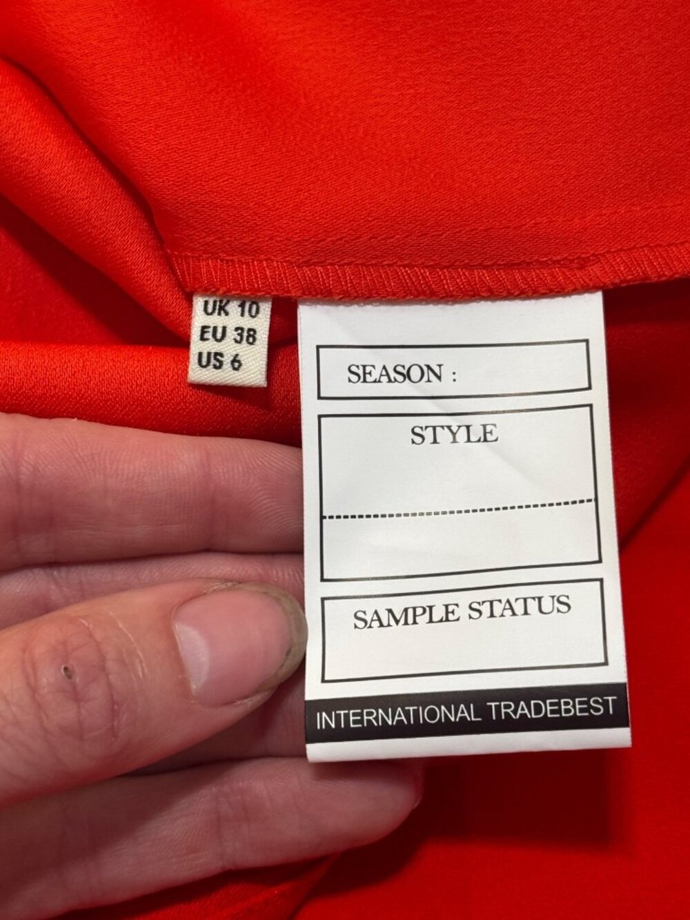 Whistles Red Scalloped Collar Crepe Shift Dress US 6 / UK 10 — Mock Neck, Long S - Picture 6 of 7